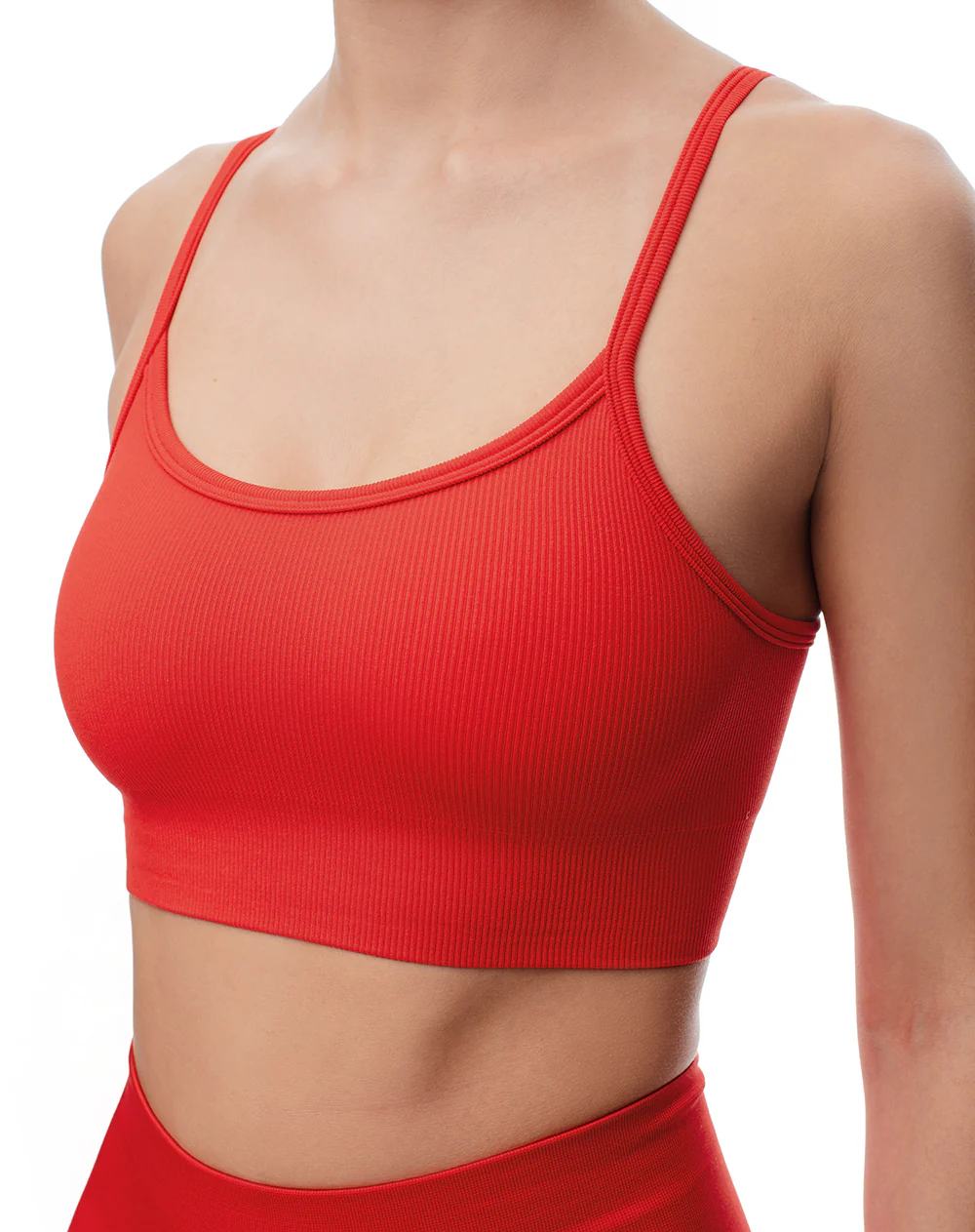 Top deportivo soporte medio seamless rojo - Image 4