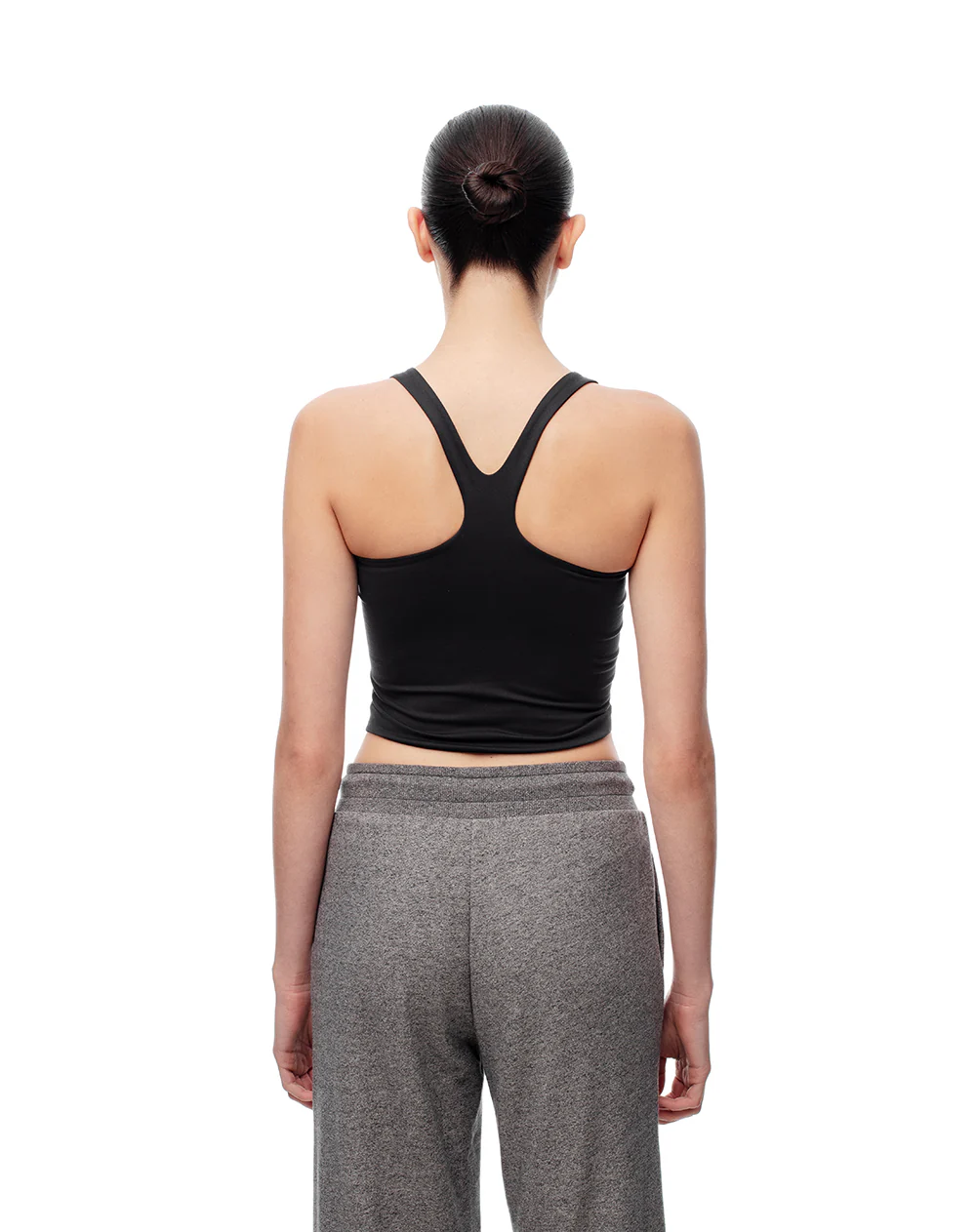 Camiseta crop deportiva secado rápido uso 2 en 1 negra mujer - Image 6