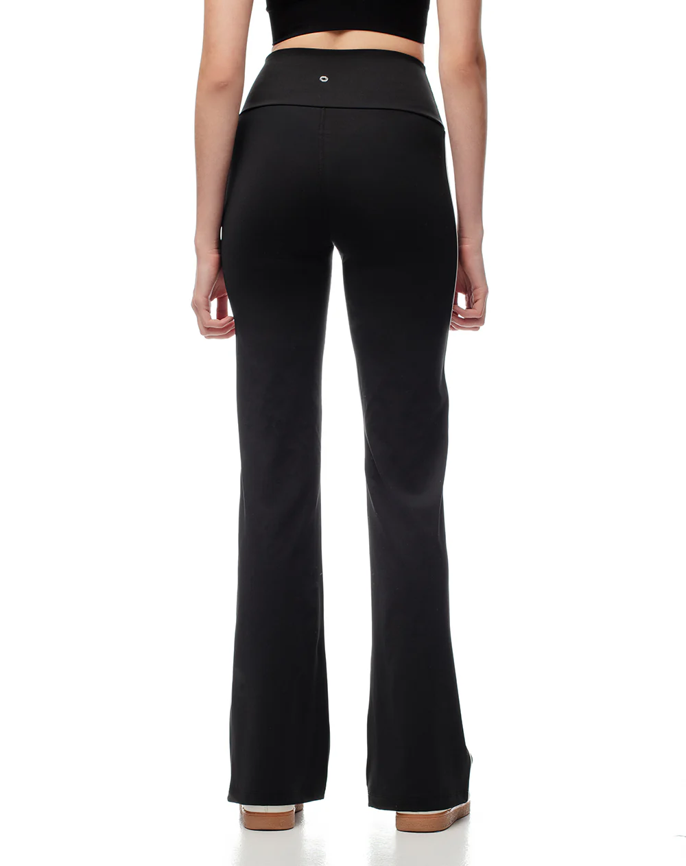 Pantalón deportivo flare tiro alto negro mujer - Image 3