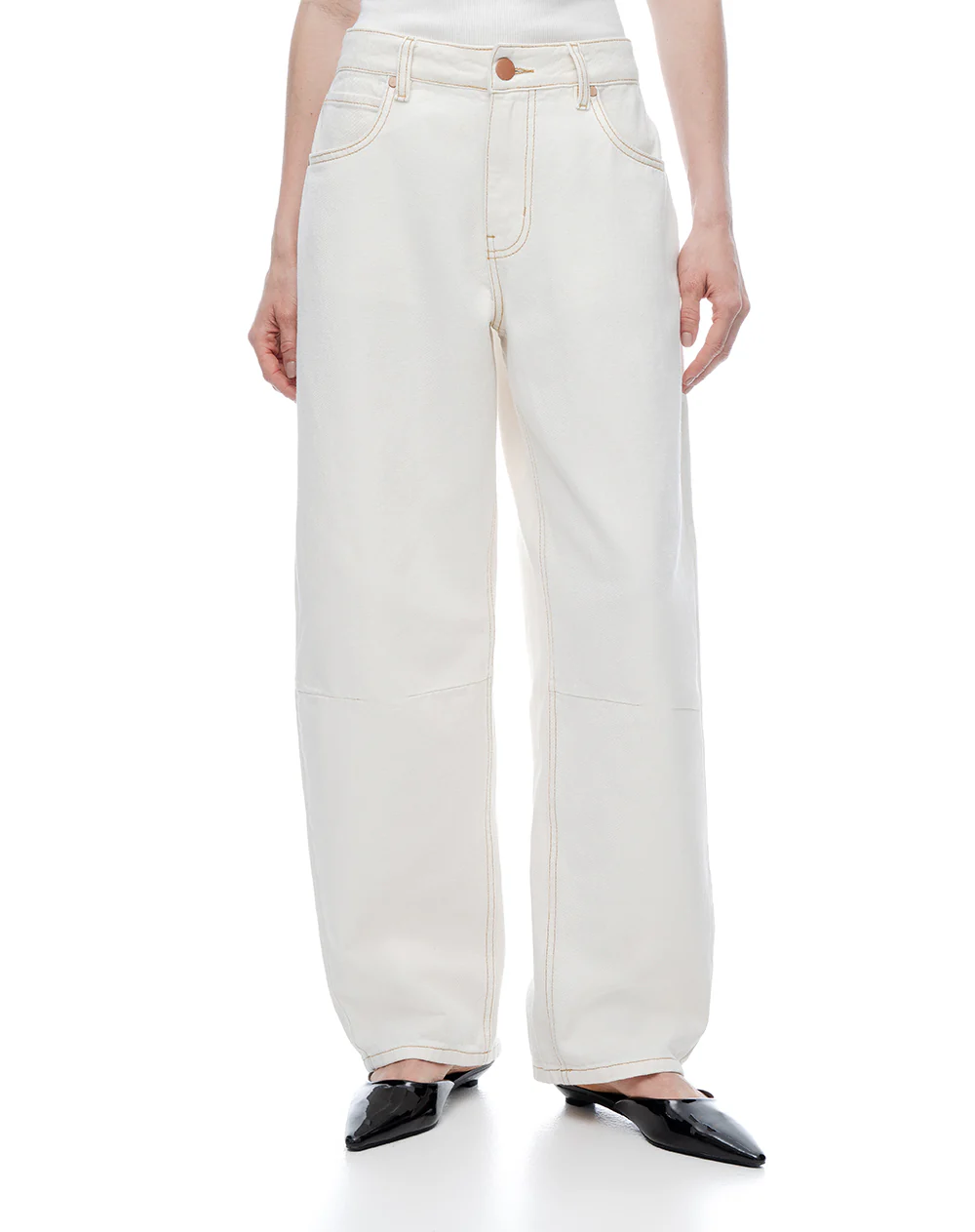 Jean baggy tiro medio crudo mujer - Image 3
