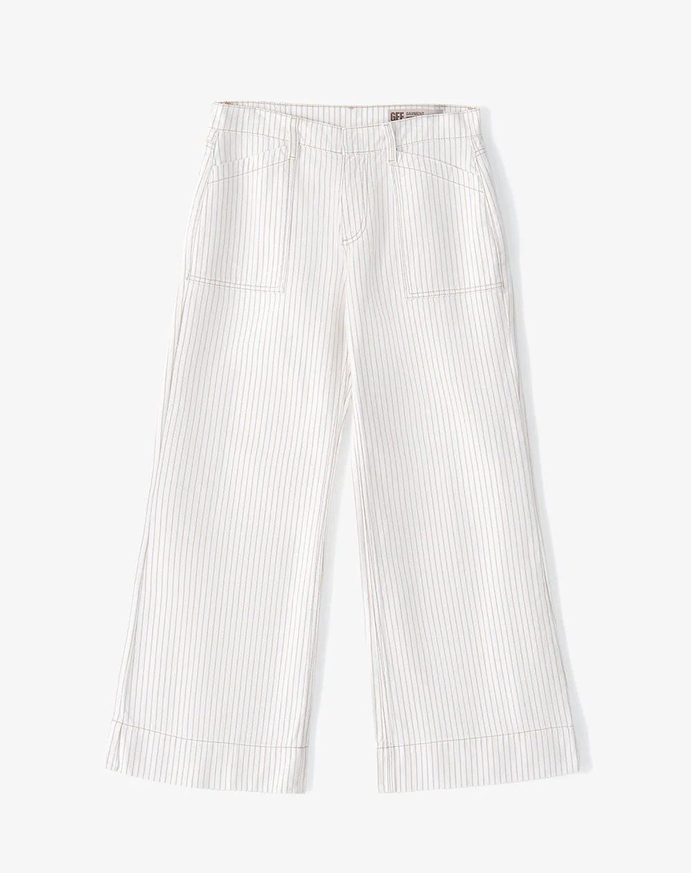 Jean flare tiro medio crudo rayas mujer - Image 8