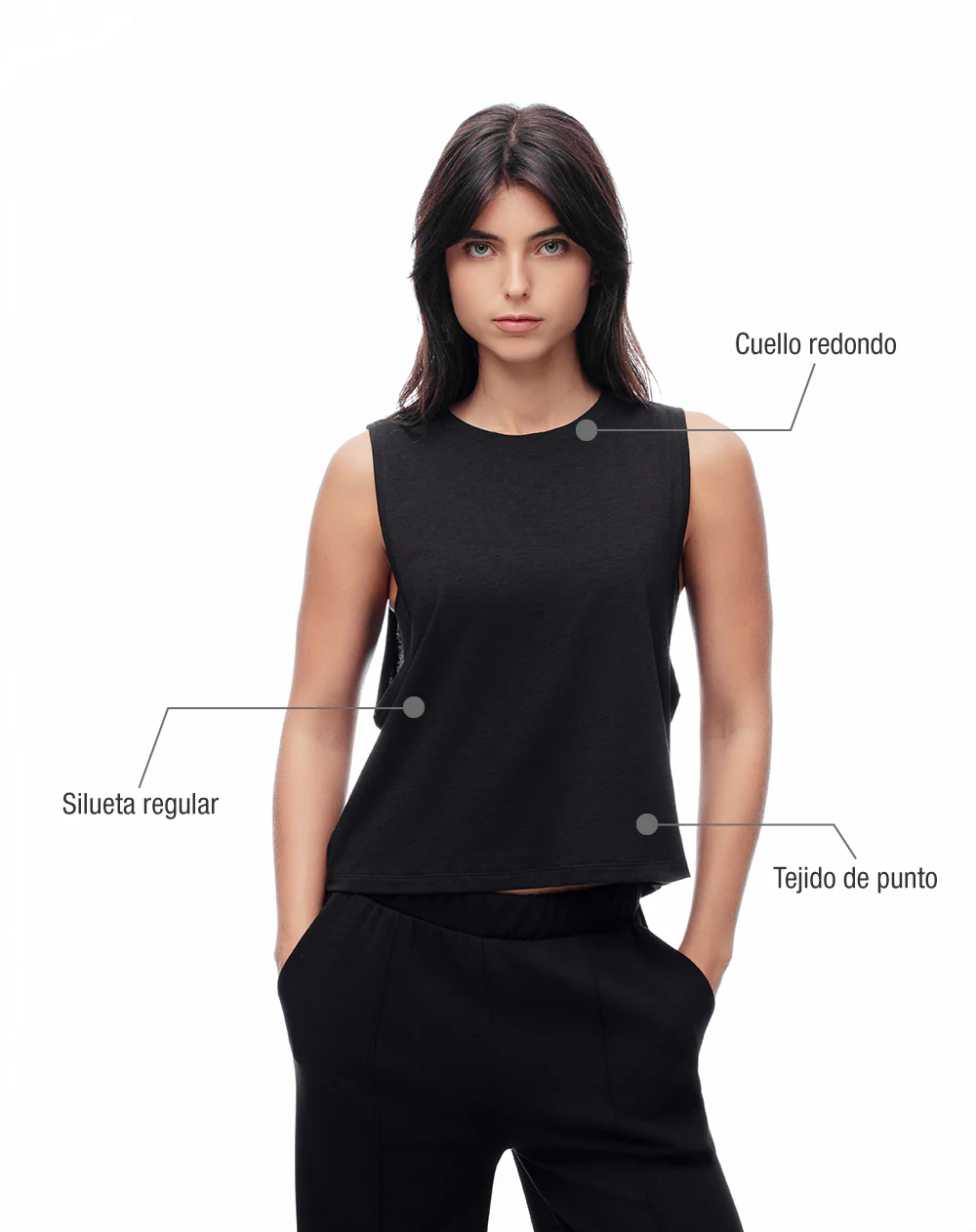 Camiseta esqueleto deportiva negra mujer - Image 2