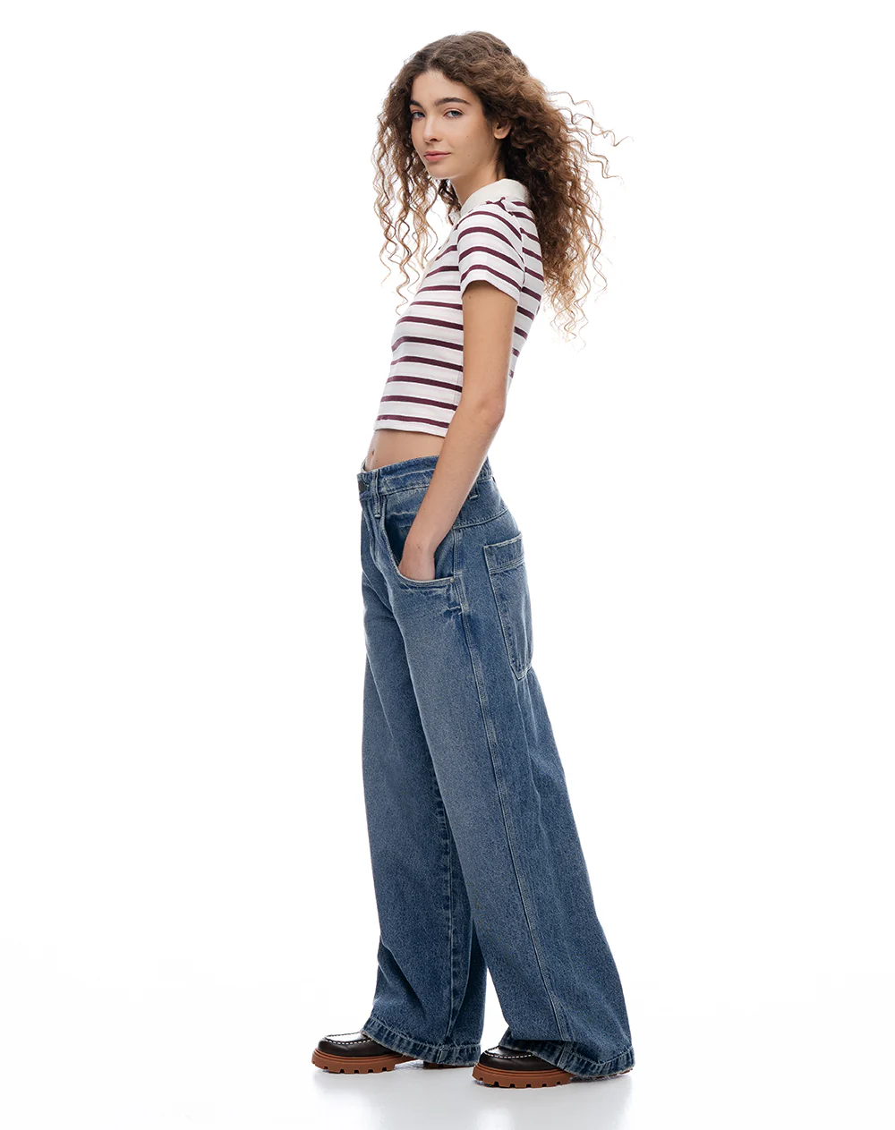 Jean loose tiro medio índigo medio mujer - Image 6