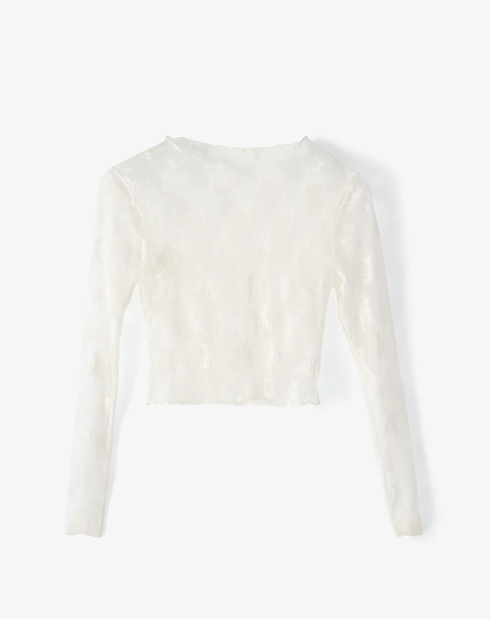 Camibuzo slim corto en encaje blanco mujer - Image 7