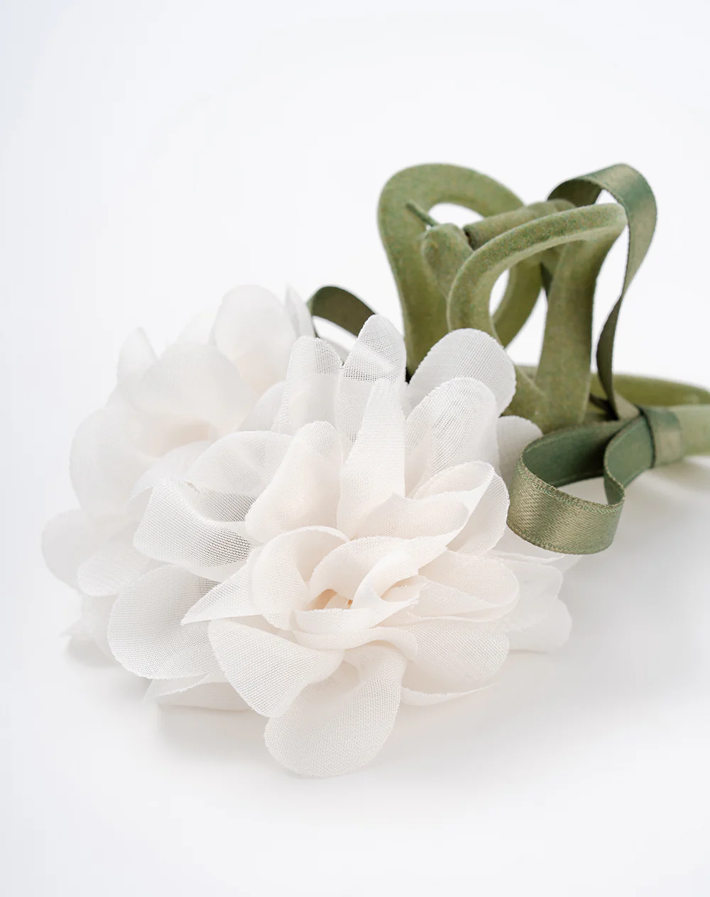 Pinza para el cabello con detalle floral verde mujer - Image 3