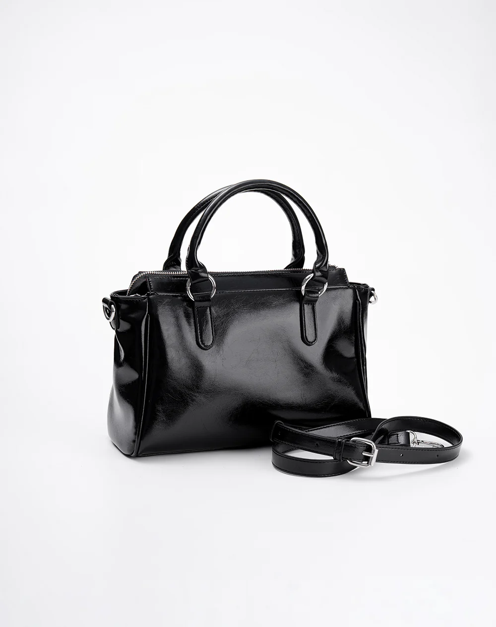 Bolso satchel negro mujer - Image 3