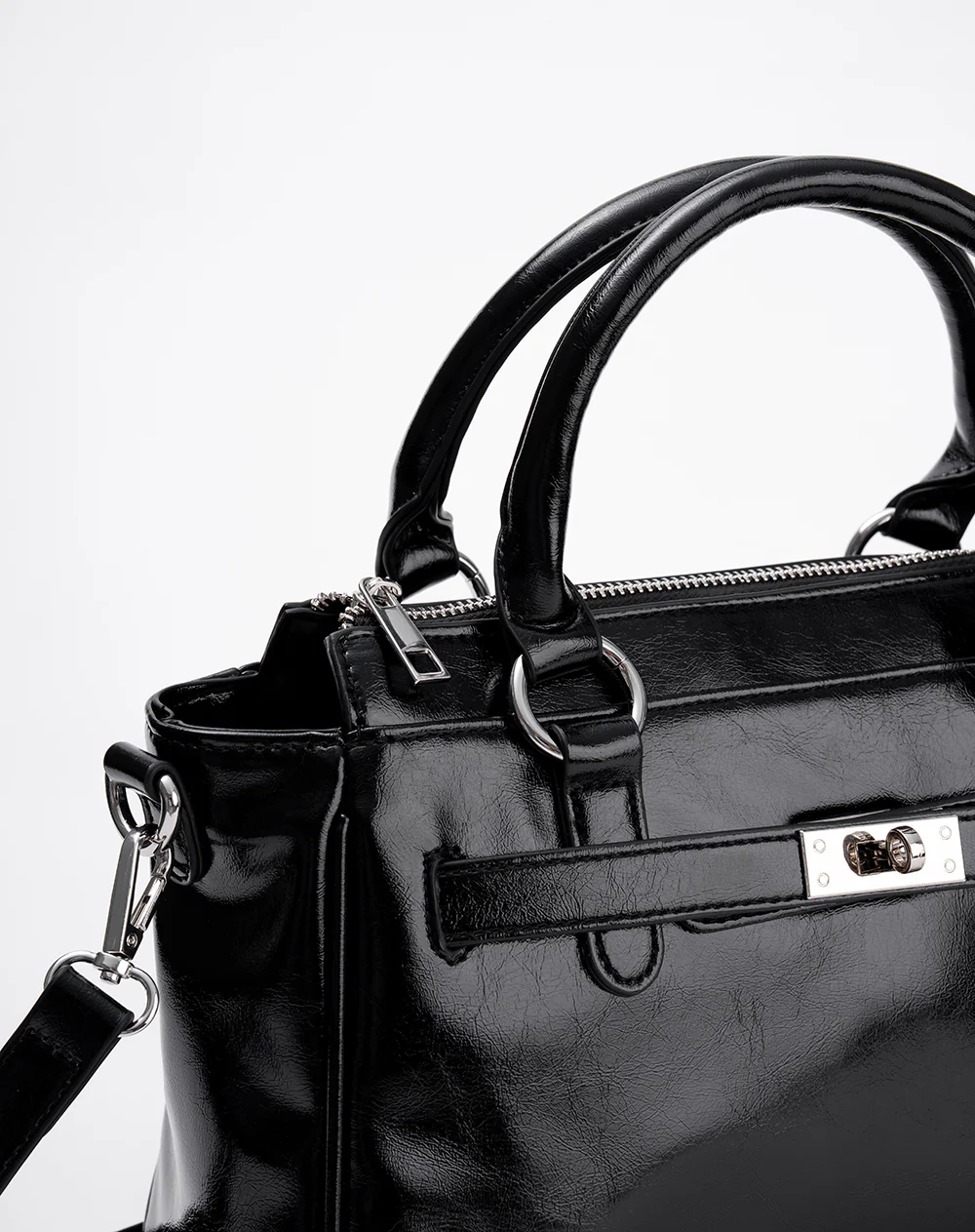 Bolso satchel negro mujer - Image 4
