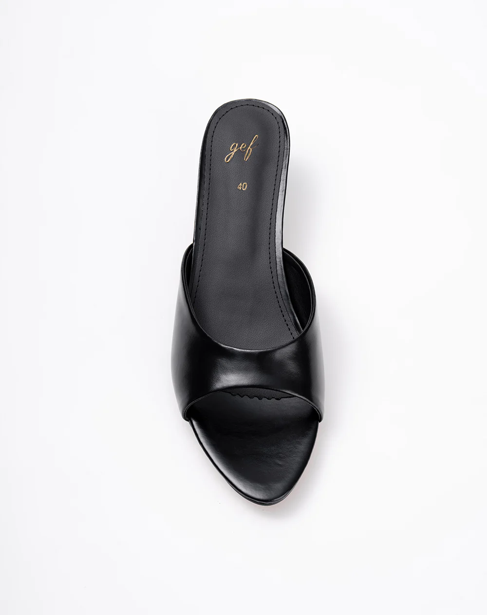 Sandalias mule de tacón bajo negro mujer - Image 4