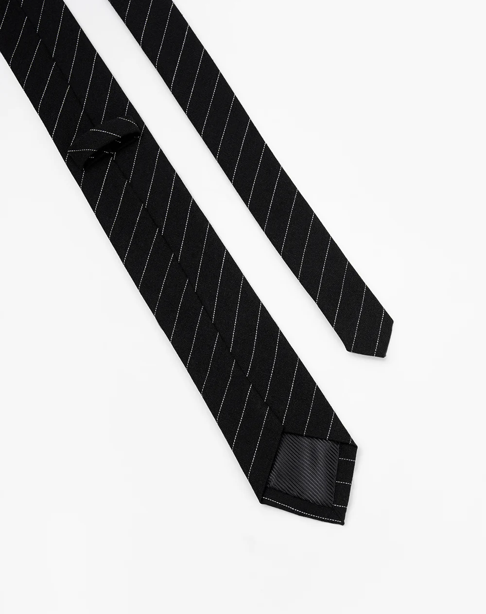 Corbata clásica negra rayas unisex - Image 3