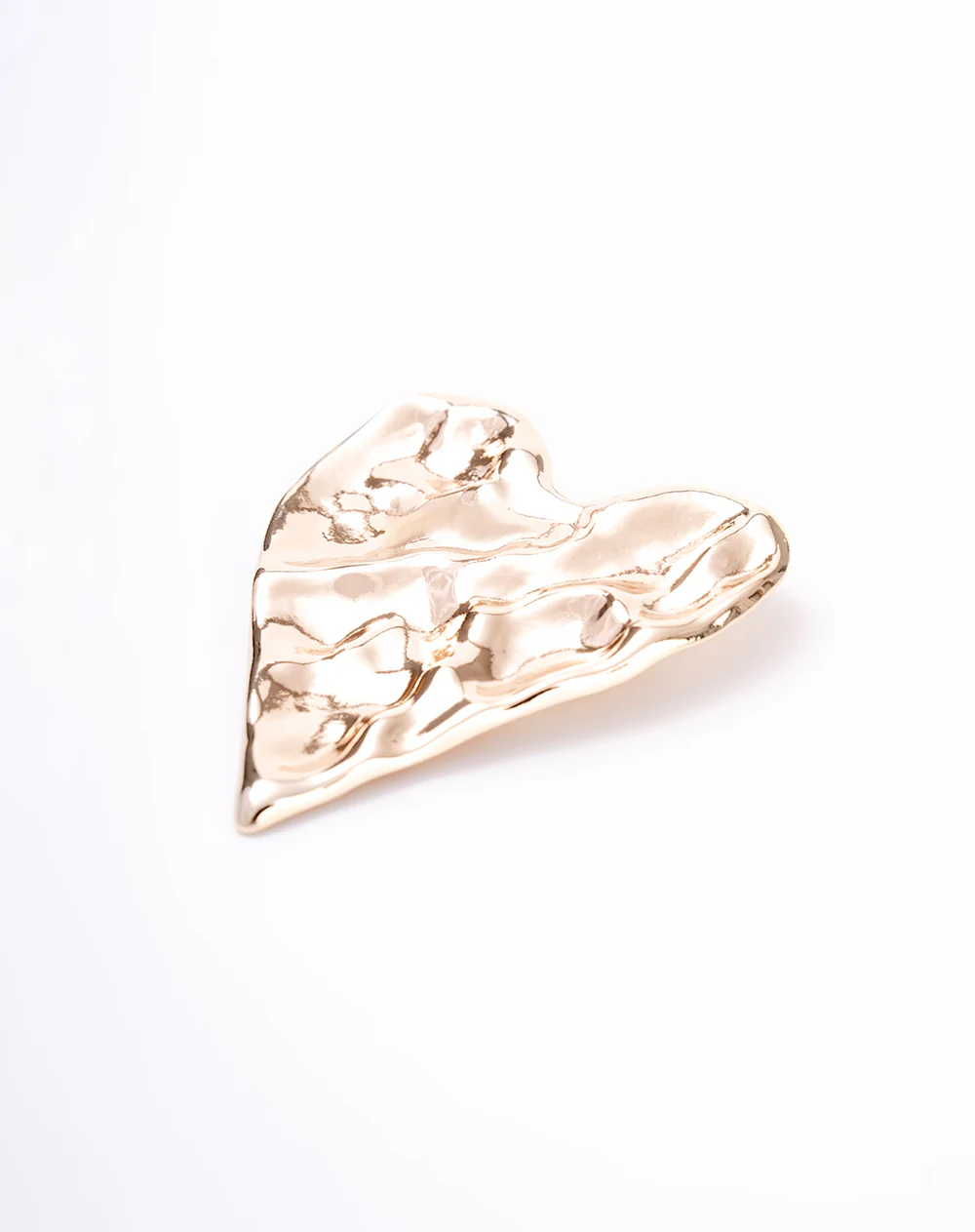 Prendedor corazón texturizado dorado - Image 3