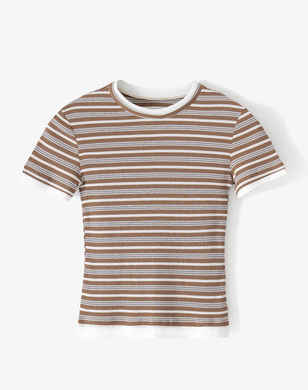 Camiseta slim acanalada rayas mujer - Image 7