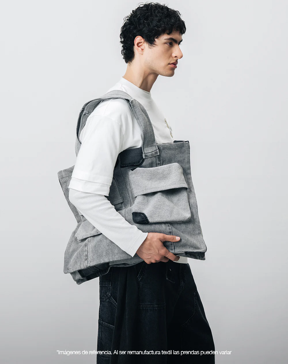 Tote bag denim maxi remanufacturado Gef x Alejandro Crocker - Image 5