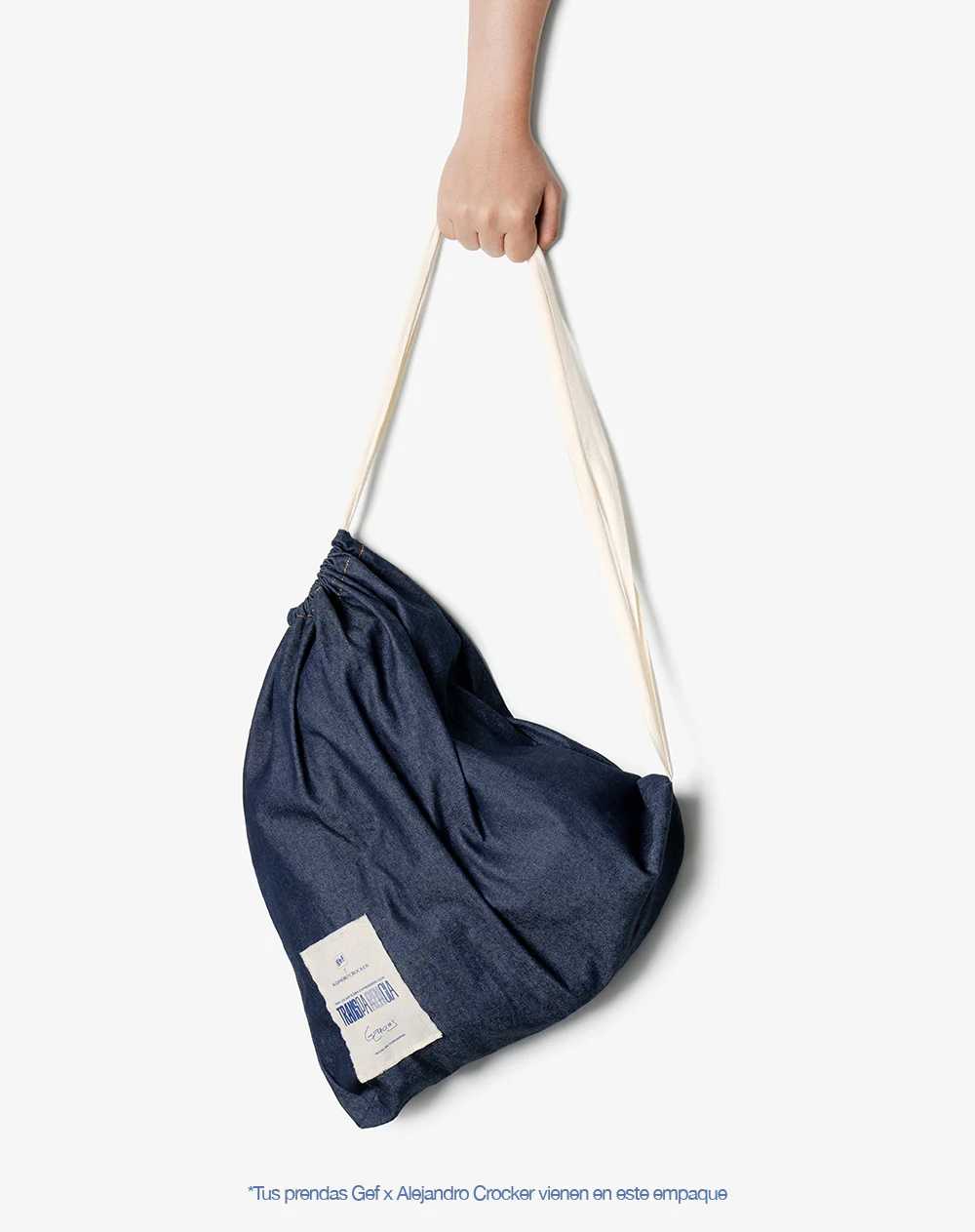 Tote bag denim maxi remanufacturado Gef x Alejandro Crocker - Image 9