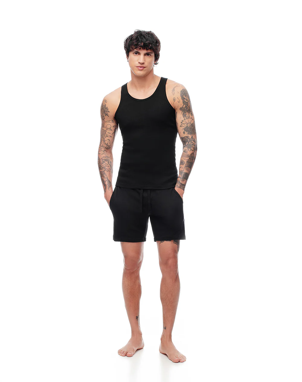 Camisilla slim algodón negra hombre - Image 5